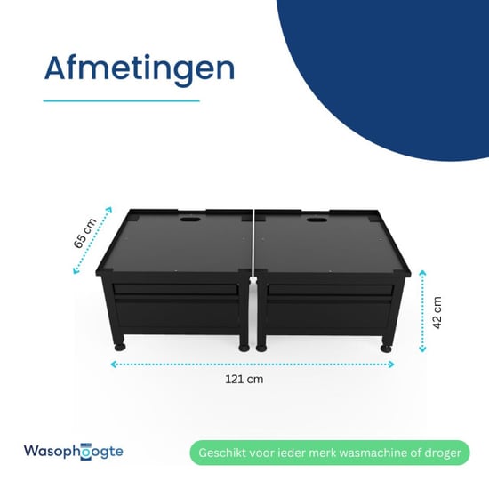 Wasophoogte Wasmachine verhoger – novapro met lade en plateau – - Image 6