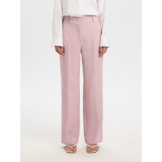 Selected Femme slwrita mw wide pant mel noos 16094206 bleached mauve - Image 3