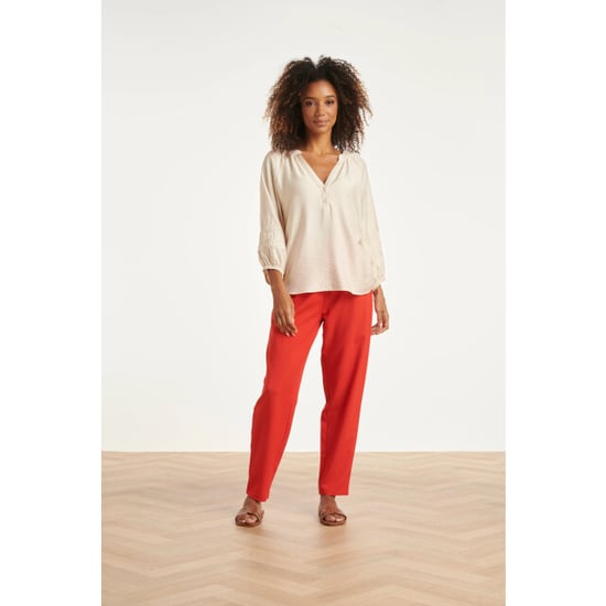 Smashed Lemon Elegante pantalon met plooi en hoge taille | - Image 1
