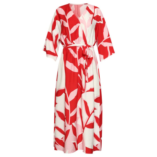 Smashed Lemon Maxi-jurk met rood en roze botanische print | - Image 3