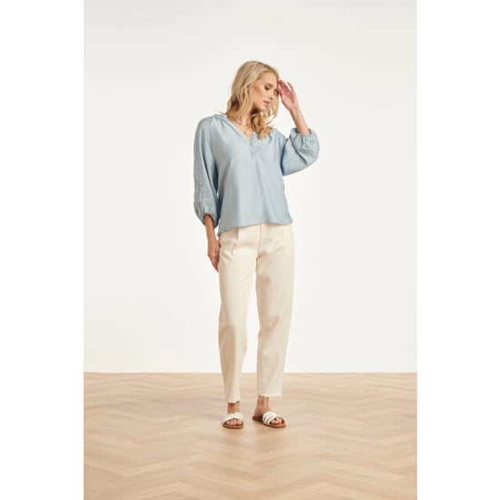 Smashed Lemon Elegante pantalon met plooi en hoge taille | - Image 2