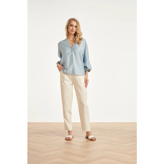 Smashed Lemon Elegante pantalon met plooi en hoge taille | - Image 3