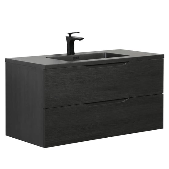 Badplaats Badkamermeubel set cairo 100 x 48 cm zwart eiken badmeubel met - Image 1
