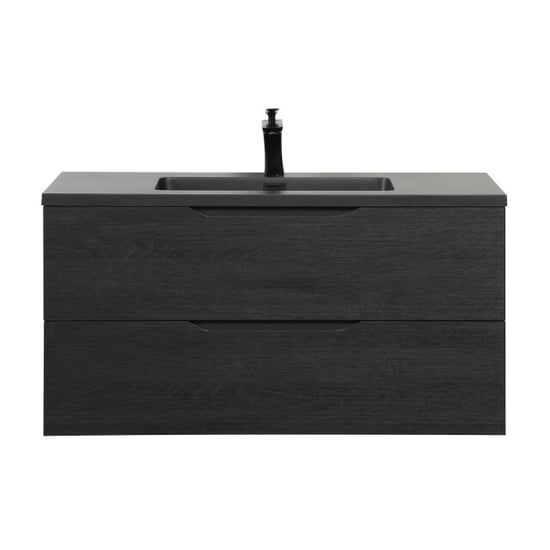 Badplaats Badkamermeubel set cairo 100 x 48 cm zwart eiken badmeubel met - Image 2