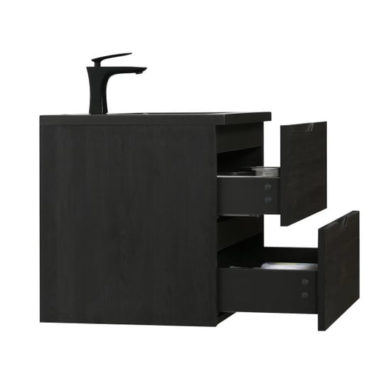 Badplaats Badkamermeubel set cairo 100 x 48 cm zwart eiken badmeubel met - Image 4
