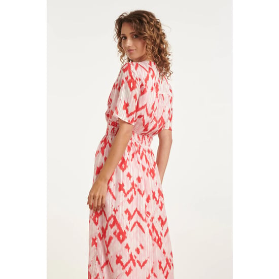 Smashed Lemon Maxi-jurk met zigzag aztec print in roze en wit | - Image 4