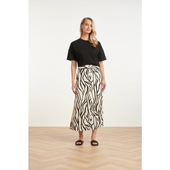 Smashed Lemon Midi-rok met zebra print off-white/zwart | - Image 6