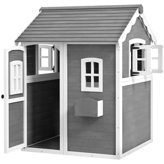 4goodz Outsunny speelhuis hout voor kinderen met ramen en plantenbak - - Image 1