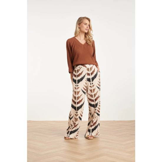 Smashed Lemon Wijde broek met grafische aztec print | - Image 4