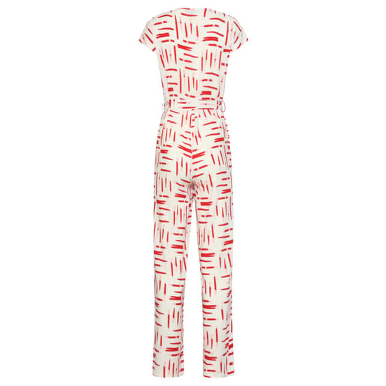 Smashed Lemon Jumpsuit met grafische streep print rood/wit | - Image 4