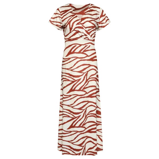 Smashed Lemon Maxi stretch jurk met bruine zebraprint | - Image 6