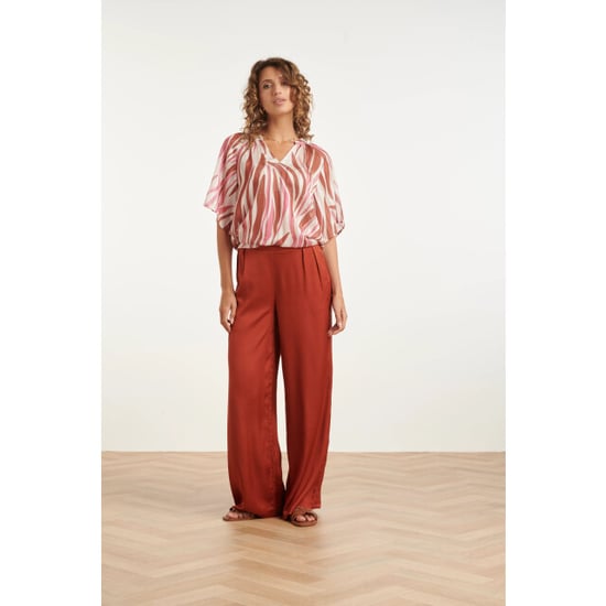 Smashed Lemon Wijde top met roze zebra-style print | - Image 1