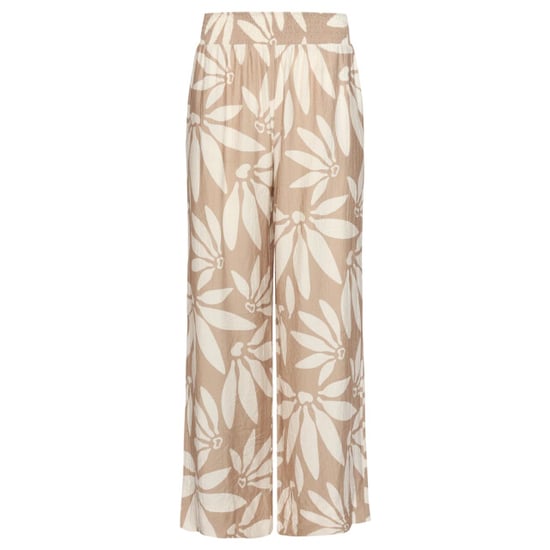 Smashed Lemon Wide leg pantalon met bloemprint beige/wit | - Image 4