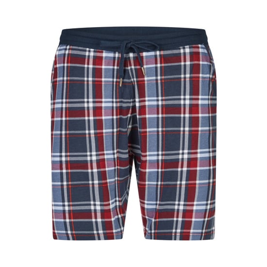 Phil & Co Heren korte pyjamabroek donkerblauw/rood geruit - Image 1