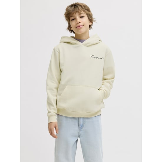 Jack & Jones Jcodust script sweat hood sa26 jnr ecru - Image 3