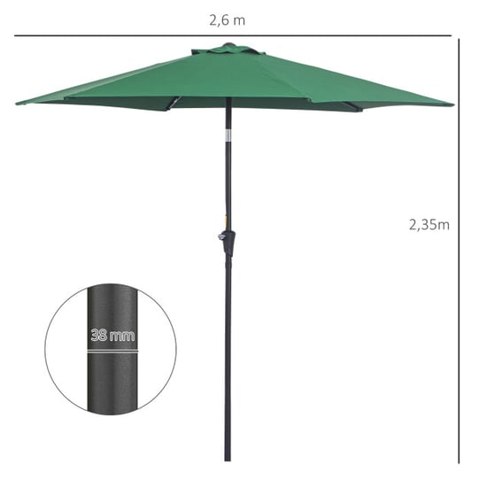 4goodz Outsunny knikparasol met draaihendel aluminium - - Image 2