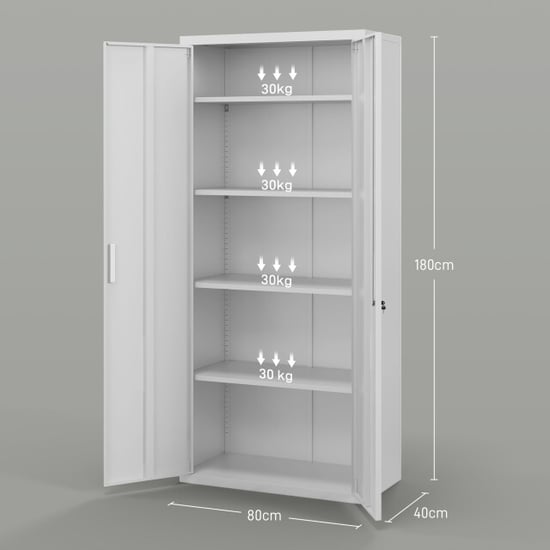 4goodz Archiefkast metaal met afsluitbare deuren 40x80x180 cm - - Image 4