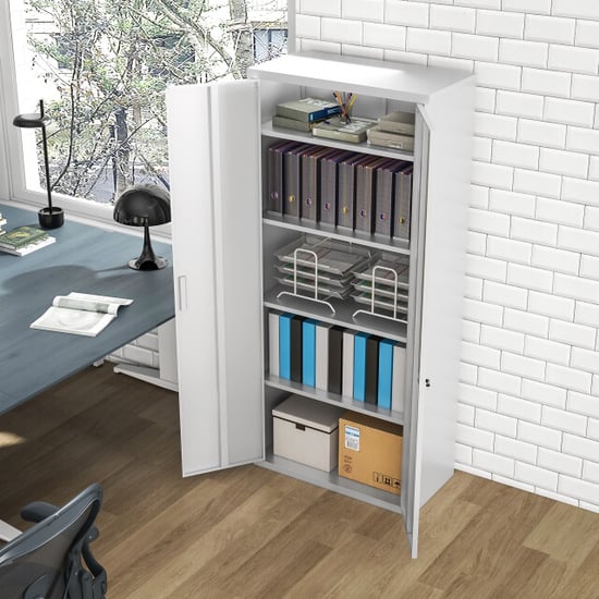 4goodz Archiefkast metaal met afsluitbare deuren 40x80x180 cm - - Image 5