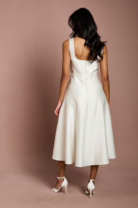Petite Belted Twill Midi Dress - Image 3