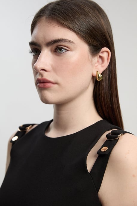 Ponte Trim Belt Detail Midi Pencil Dress - Image 2