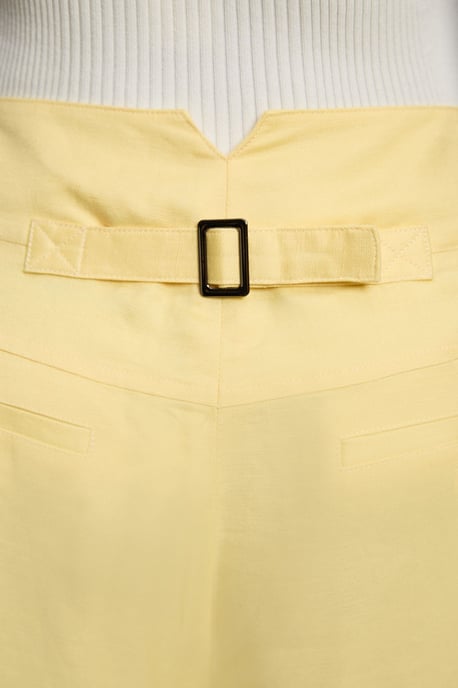 Viscose Linen Pleat And Pocket Detail Woven Straight Leg Trouser - Image 3