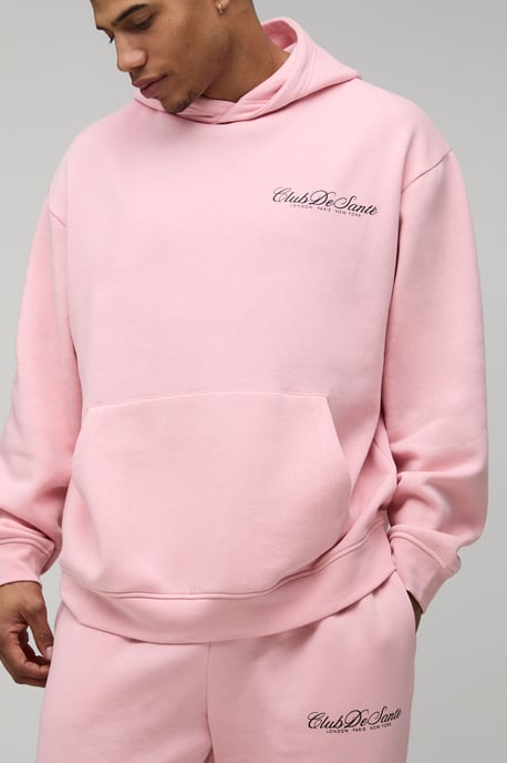 Oversized Club De Sante Printed Hooded Tracksuit - Image 3