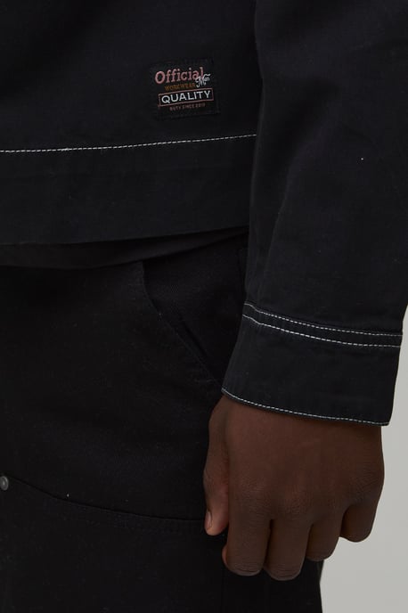 Regular Fit Contrast Stitch Twill Boxy Overshirt - Image 4