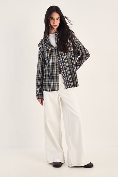 Check Oversized Shirt - Image 1