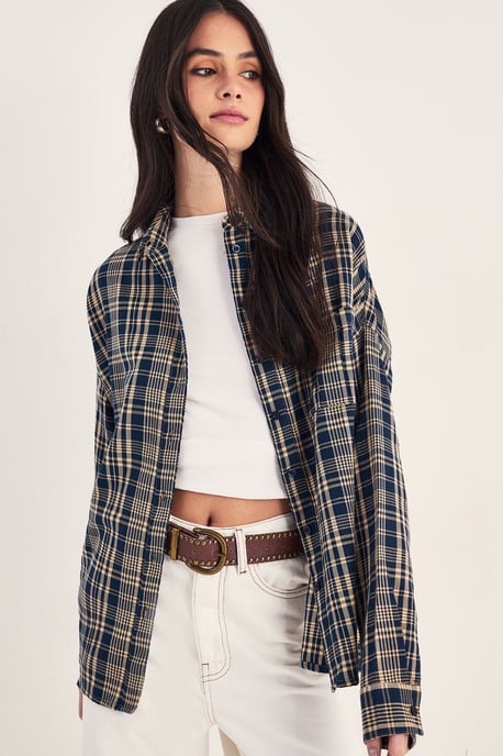 Check Oversized Shirt - Image 2