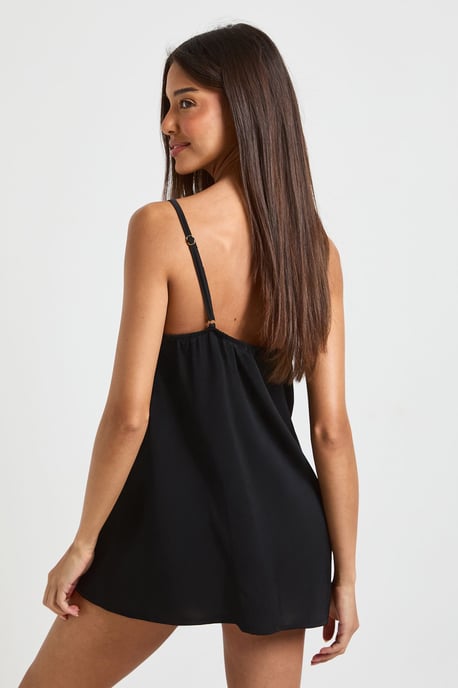 Satin Lace Detail Nightie - Image 2