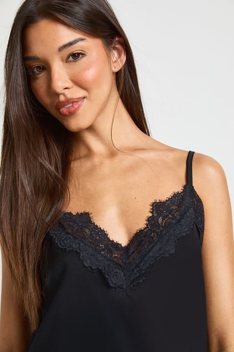 Satin Lace Detail Nightie - Image 4