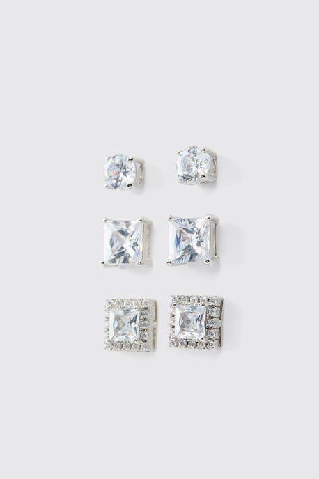 3 Pack Diamante Earrings Pack - Image 1