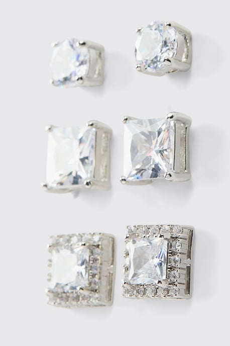 3 Pack Diamante Earrings Pack - Image 2