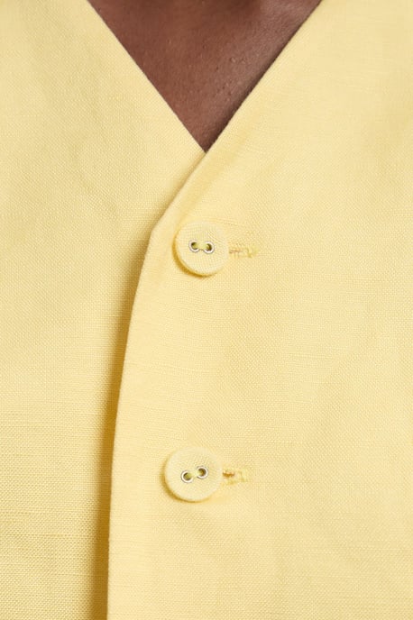 Viscose Linen Woven Longline Waistcoat - Image 3