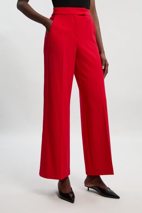 Compact Stretch Tipped Wide Leg Tailored Trouser - Image 2