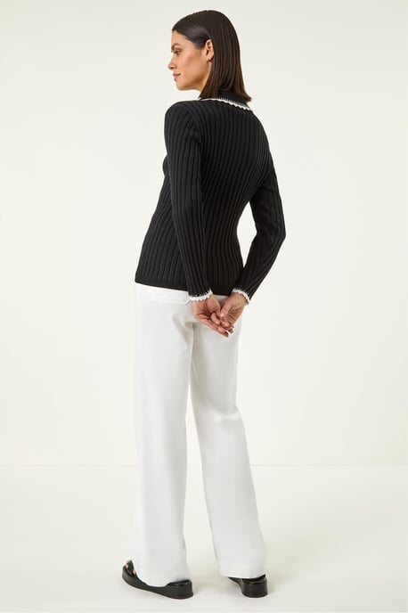 Collar Button Ribbed Top - Image 3