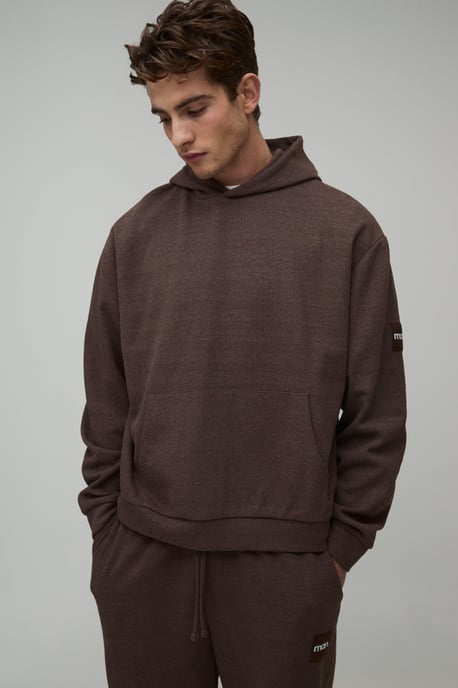 Oversized Boxy Waffle Hooded Tracksuit - Image 3