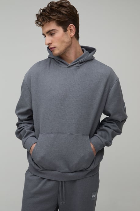 Oversized Boxy Waffle Hooded Tracksuit - Image 3