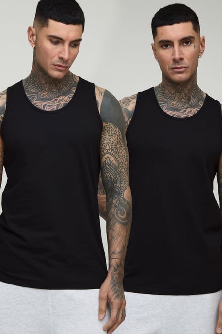Tall 2 Pack Basic Regular Fit Vest - Image 1