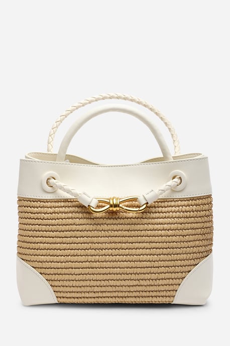Wheres That From Womens 'Luna' Woven Leather Tote bag with Gold Detail - Image 2