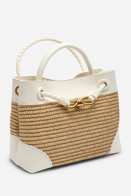 Wheres That From Womens 'Luna' Woven Leather Tote bag with Gold Detail - Image 3