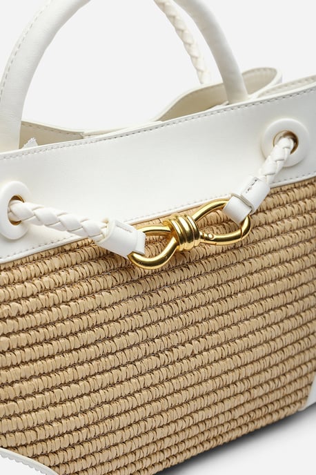 Wheres That From Womens 'Luna' Woven Leather Tote bag with Gold Detail - Image 4