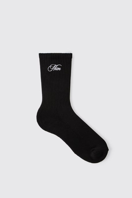 3 Pack MAN Script Embroidered Socks - Image 2