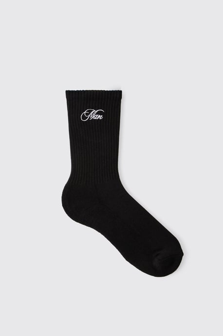 3 Pack MAN Script Embroidered Socks - Image 3