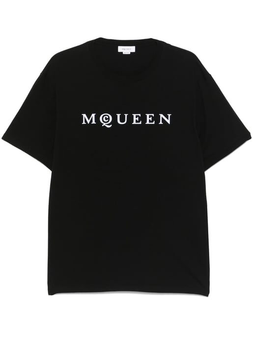 Flocked Logo T-Shirt in Black - Image 2