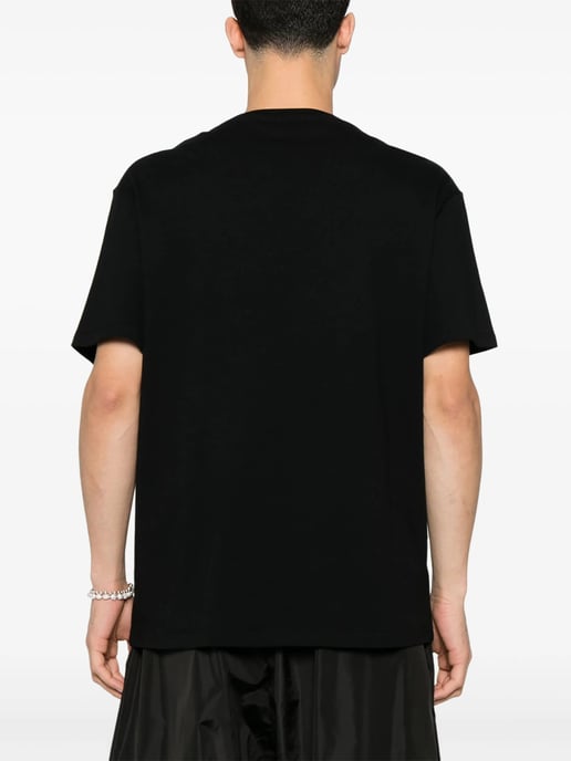 Flocked Logo T-Shirt in Black - Image 3