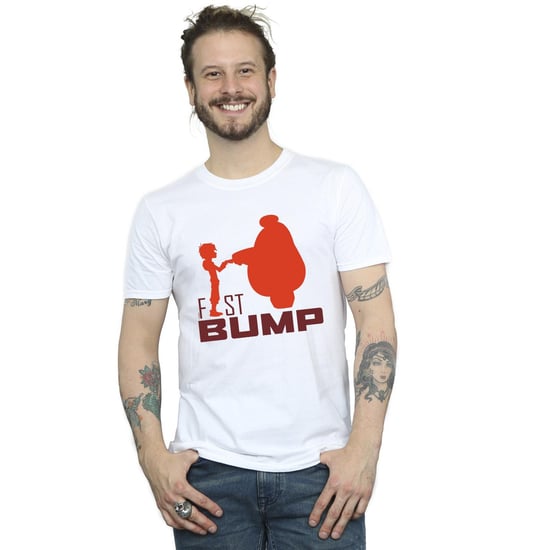 Disney Heren Big Hero 6 Baymax Fist Bump Cutout T-Shirt (Wit) - Image 2