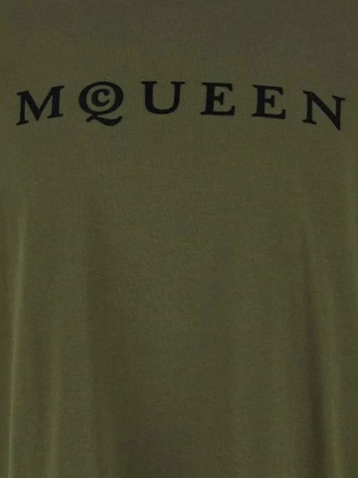 Flocked Logo T-Shirt in Green - Image 4