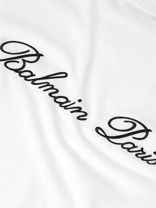 Logo Embroidered T-Shirt in White - Image 4