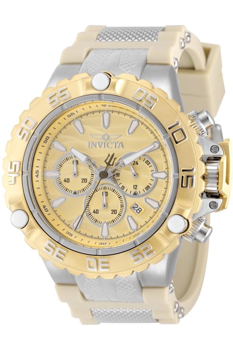 Invicta Subaqua - Poseidon 48553 Heren Horloge - Quartz Uurwerk - Roestvrij Staal met gouden Wijzerplaat - 55mm - Image 1